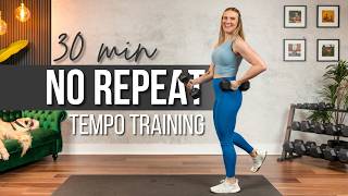 30 min. NO REPEAT TEMPO TRAINING Full Body and Abs Superset Strength Training