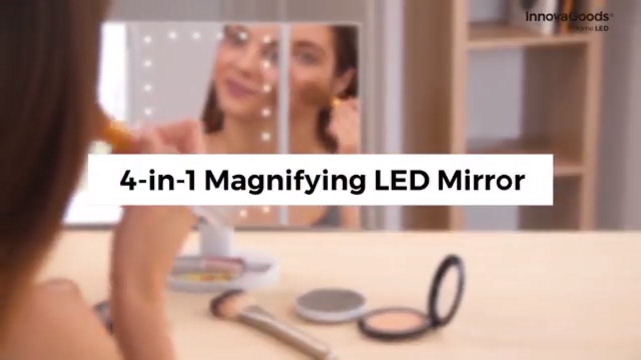 LED padidinamasis veidrodis su prisitaikančia rankena ir prilimpančiomis kojelėmis Mizoom InnovaGoods Wellness Beauté