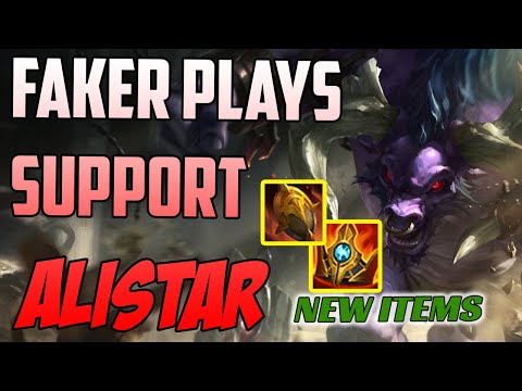 T1 Faker Plays Alistar Support - Alistar VS Seraphine - Challenger Gameplay New Items Pre Season 11