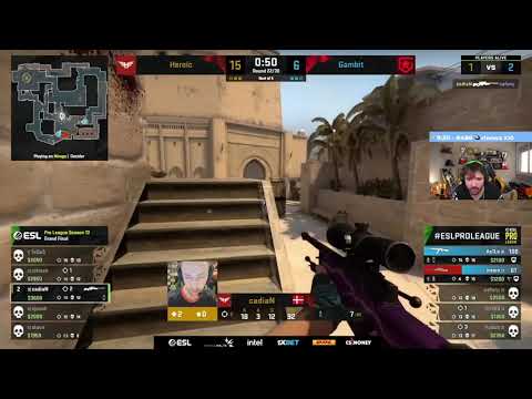 🔴 CADIAN FAZ JOGADA 1vs4 HISTÓRICA NO FINAL DA ESL - Heroic x Gambit