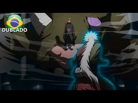 Jiraiya vs Pain Dublado - Jiraiya usa Modo Sábio e Rasengan contra Pain | Naruto Shippuden Dublado
