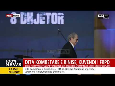 Të rinjtë në Kuvendin e FRPD ngrihen në këmbë pas fjalës së kryedemokratit Berisha