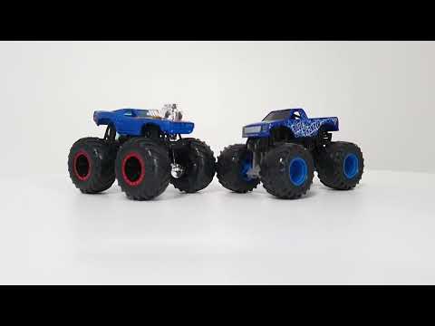 Face-off#012 - RODGER DODGER vs BLUE THUNDER - 1:64 Car & Monster Truck Comparison!