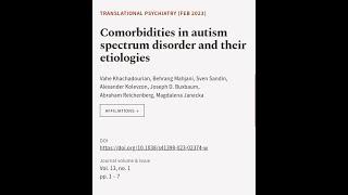 Download lagu Comorbidities in autism spectrum disorder and their etiologies | RTCL.TV mp3