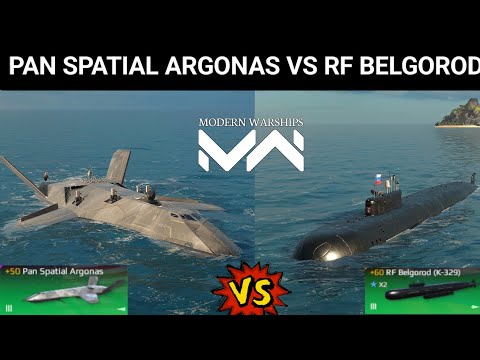 Modern Warships Pan Spatial Argonas Vs RF Belgorod. 1vs1 epic battle