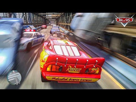 Crazy Rayo Lightning McQueen Car Crashes Ep.4 - GTA 4