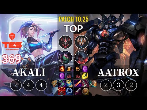 TES 369 Akali vs Aatrox Top - KR Patch 10.25