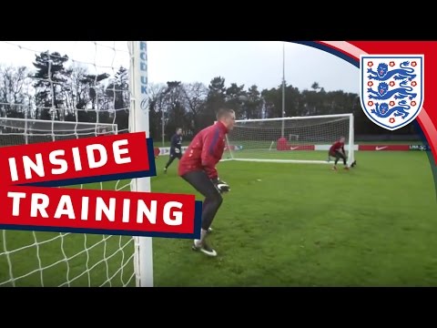 Group training drill with the England U21 Goalkeepers | Inside Training