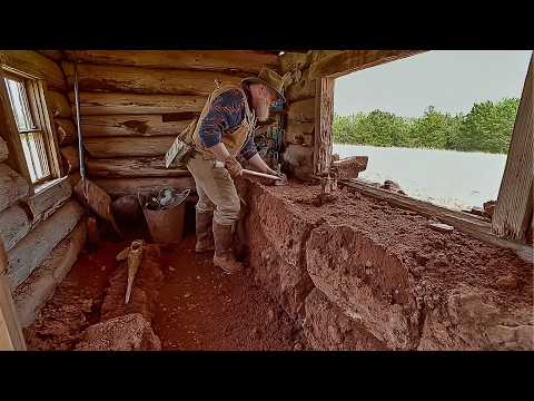 Man Builds 1800s WESTERN Log Cabin Using Traditional Techniques | Full Process @WesternPioneer