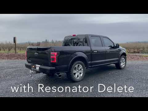 SPD GX Series Exhaust with Res Delete option on a 2018 3.5L Ecoboost F-150 with factory downpipes.