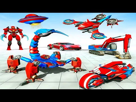 Scorpion UFO Robot Car Transform: Mech Robot Wars Save the City | Android iOS Gameplay