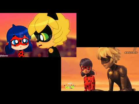Miraculous Marinette reveals her Identity (Original vs Chibi) || Kack-San || Credit:Fukurou