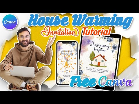 Housewarming invitations Video in Canva mobile & computer both  #canva #tutorial #whatsappinvitation