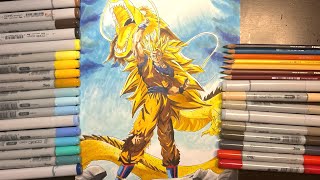 Drawing Super Saiyan 3 Goku /スーパーサイヤ人3悟空描いてみた【Dragon Ball】#drawing #dragonball#goku  #ドラゴンボール #孫悟空