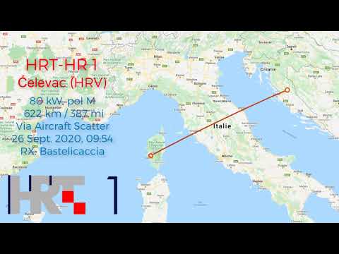DX FM via Aircraft Scatter (AS): HRT-HR 1 on 95.1, Ćelevac, 622km