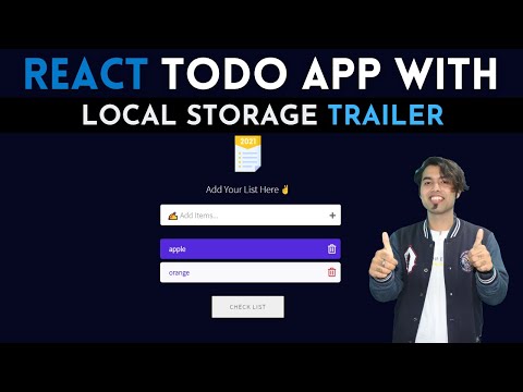  TRAILER || React ToDo App with Local Storage Including Hooks in 2021