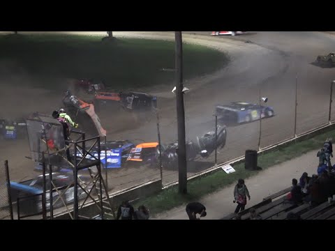 Late model double roll over at Crystal Motor Speedway, Michigan on 08-27-2022!!