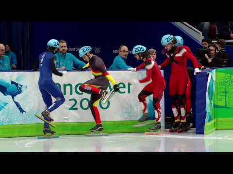 Hamelin (CAN) Wins 500m Short Track Speed Skating Gold - Vancouver 2010 Winter Olympics