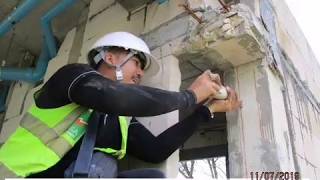 การทดสอบกำลังคอนกรีตโดยวิธีไม่ทำลาย​ Rebound​ Hammer 100 จุด