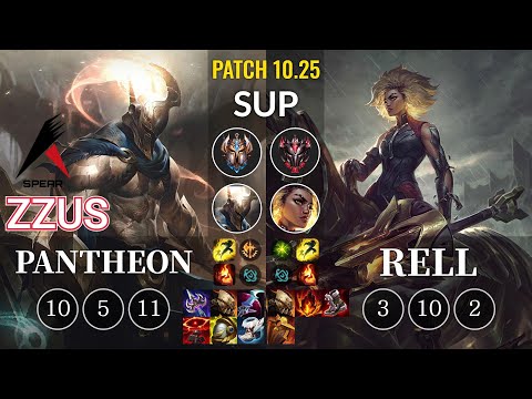 ASP Zzus Pantheon vs Rell Sup - KR Patch 10.25