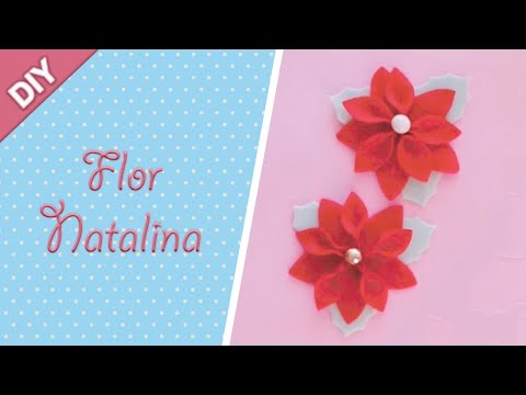 DIY: FLOR DE NATAL em FELTRO por Carol Angeli | Laços Mágicos Criações