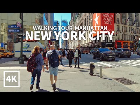 [4K] NEW YORK CITY - 42nd Street, Grand Central Terminal and 34th Street, Midtown Manhattan, Travel