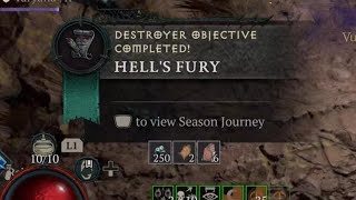 D4S7 - Hell's Fury Seasonal Objective completed (killing 250 monsters before Hellborne appears)
