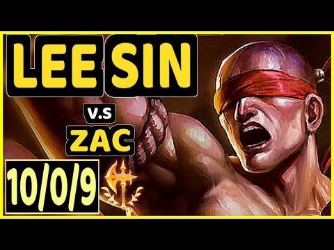 BLUERZOR (LEE SIN) vs ZAC - 10/0/9 KDA JUNGLE CHALLENGER GAMEPLAY - EUW