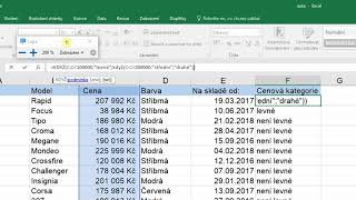 Více podmínek v Excelu - vnořená funkce KDYŽ/IF