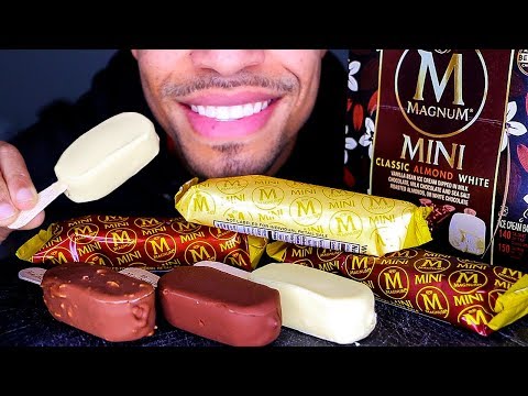 ASMR MAGNUM ICE CREAM MUKBANG | EATING MINI ICE CREAM BARS *BIG BITES* | NO TALKING