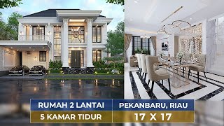 MEWAH BANGET!! DESAIN RUMAH STYLE KLASIK DENGAN SWIMMING POOL DI PEKANBARU, RIAU!! - JASA ARSITEK