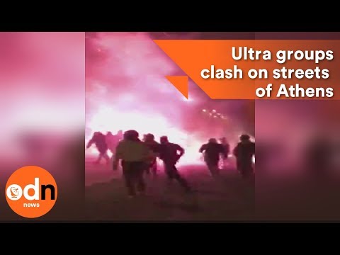 Ultra groups from AEK, Ajax and Panathinaikos clash on streets of Athens