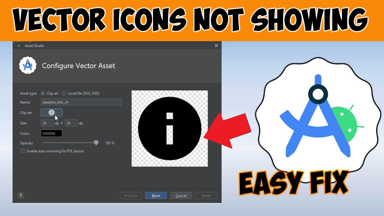 How To Fix Vector Asset Icons Not Showing in The List - Android Studio 2024