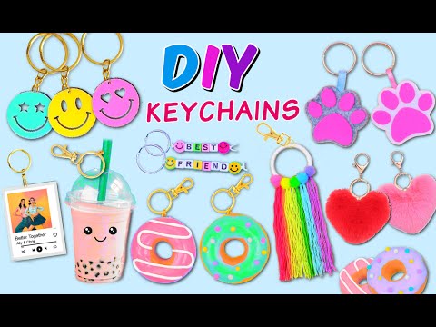 8 AMAZING DIY KEYCHAINS -  Keychain Making at Home - Cute Craft Ideas