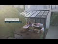 Stockholm pergola 9,5x3,3 m helder/grijs + dakgordijnen | video 1