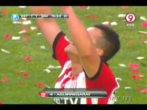 Gol de Aguirregaray Estudiantes 1 Gimnasia 1 Fecha 8 (22/09/2013)