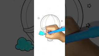 Easy Step-by-Step Drawing Hot Air Balloon Tutorial for Kids And Toddlers | Drawing For Baby | Part 1