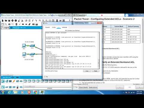 4.2.2.11 Packet Tracer - Configuring Extended ACLs Scenario 2