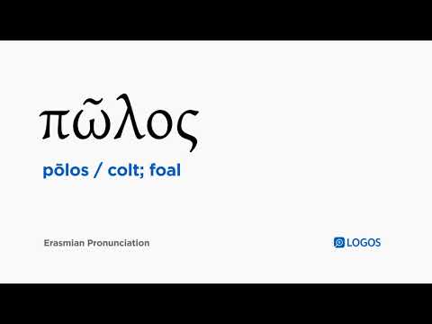 How to pronounce Pōlos in Biblical Greek - (πῶλος / colt; foal)
