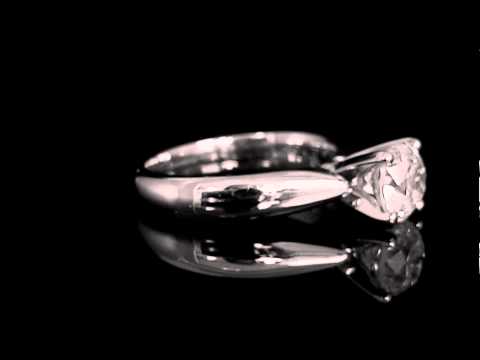 1 1/2 CT Solitaire Round Cut Diamond Engagement Ring in 14K White Gold