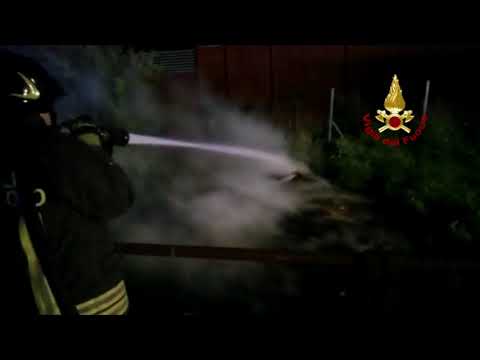 Incendio sterpi a Castelferretti di Falconara Marittima