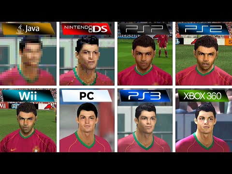 PES 2008 - Java vs DS vs PSP vs PS2 vs Wii vs PC vs PS3 vs XBOX 360 (Side by Side)