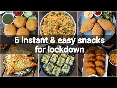 6 instant indian snacks recipes with less ingredients | indian lockdown recipes | easy snacks recipe