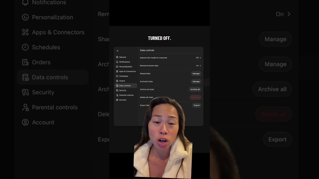 3 simple ChatGPT tips to improve data privacy and security. Turn off model training for everyone, tu