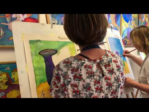 [Alina Witwitzka] Event på creare. Första målning i livet #alinawitwitzka #event #acryl #creare_skapande-centrum