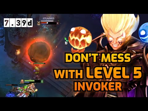 Invoker vs Earthshaker Mid — Level 5 Combo Kill! ⚡🔥 | Dota 2 7.39d