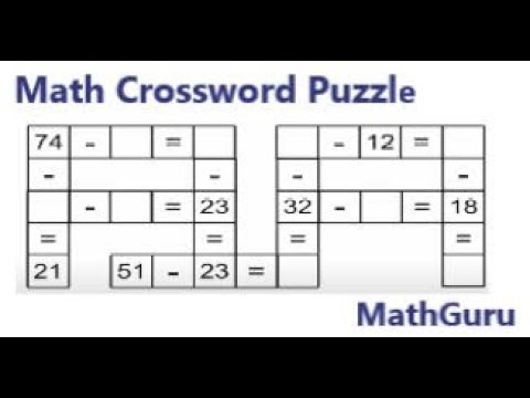 Math Crossword Puzzle - YouTube