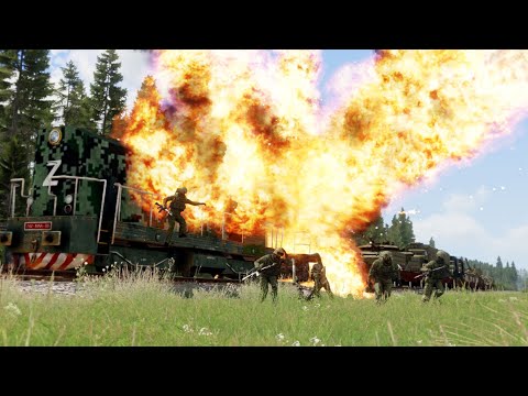 Russian Armored Train Distroyed by Drone - Arma III Cinematic Gameplay
