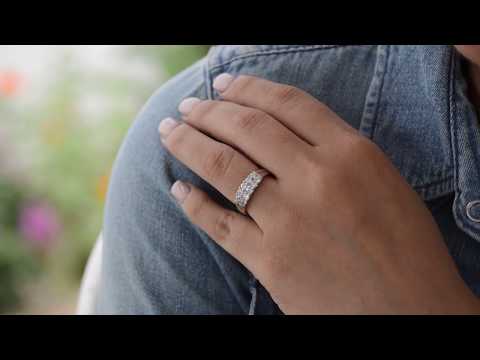 0.76 Ct. Double Row Shared Prong Ten Stone Anniversary Band - TwoBirch TB-WR-0065-WG-J