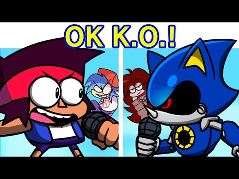 FNF VS OK K.O Let's Be Heroes | Metal Sonic & More (Cartoon Gameplay)